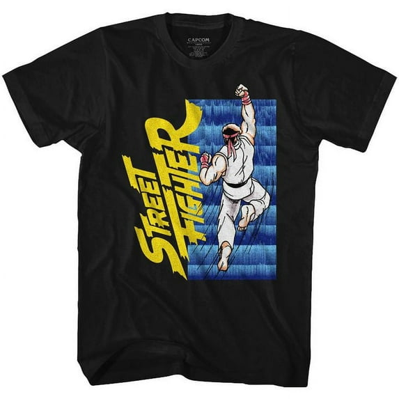 Street Fighter Uppercuttin Black Adult T-Shirt 5Xl