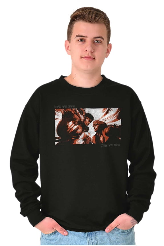 Street Fighter Vintage Ryu Ken Gamer Sweatshirt for Men or Women Brisco Brands S