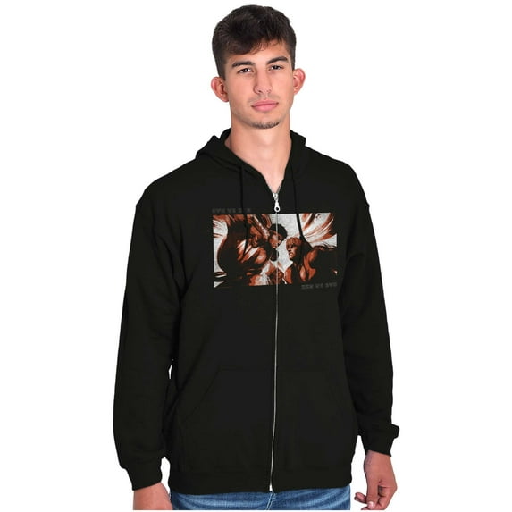 Street Fighter Vintage Ryu Ken Gamer Unisex Plus Size Zip Hoodie Brisco Brands 5X