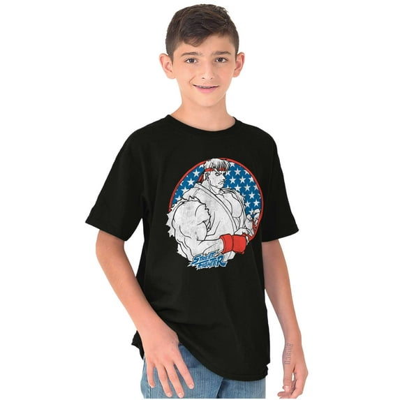 Street Fighter Vintage Video Game Boys Kids T Shirt Tees Tops Teen Brisco Brands XS