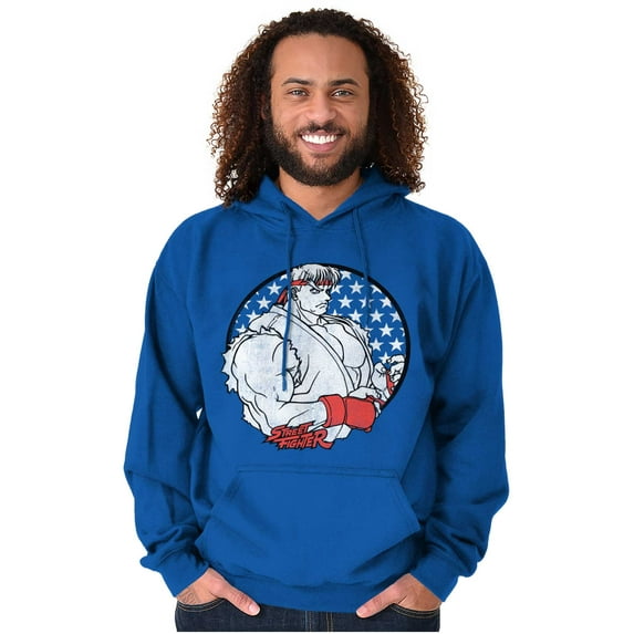 Street Fighter Vintage Video Game Hoodie Hooded Sweatshirt Men Brisco Brands L