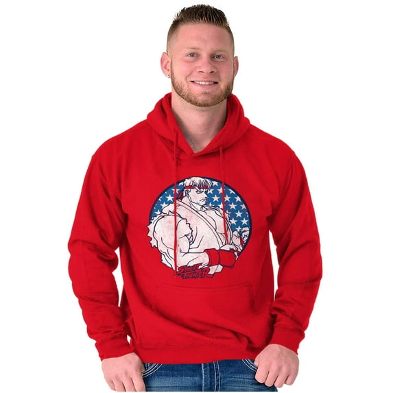 Street Fighter Vintage Video Game Hoodie Hooded Sweatshirt Men Brisco Brands L