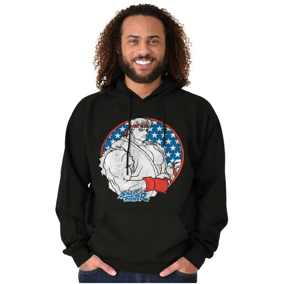 Street Fighter Vintage Video Game Men Big & Tall Graphic Hoodie Brisco Brands 5X