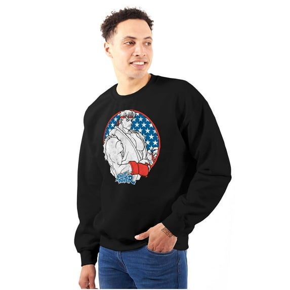 Street Fighter Vintage Video Game Men Big & Tall Sweatshirt Brisco Brands 2X