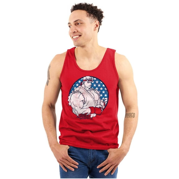 Street Fighter Vintage Video Game Mens Big & Tall Graphic Tank Top Brisco Brands 3X