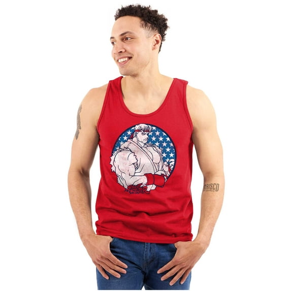 Street Fighter Vintage Video Game Tank Top Sleeveless Tee Men Brisco Brands M