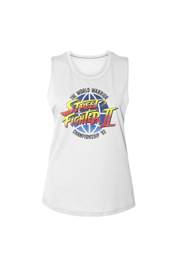 Street Fighter World Warrior White Women's Muscle Tank Top T-Shirt
