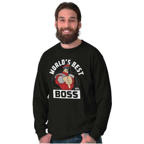 Street Fighter World's Best Boss Long Sleeve TShirt Men Women Brisco Brands M