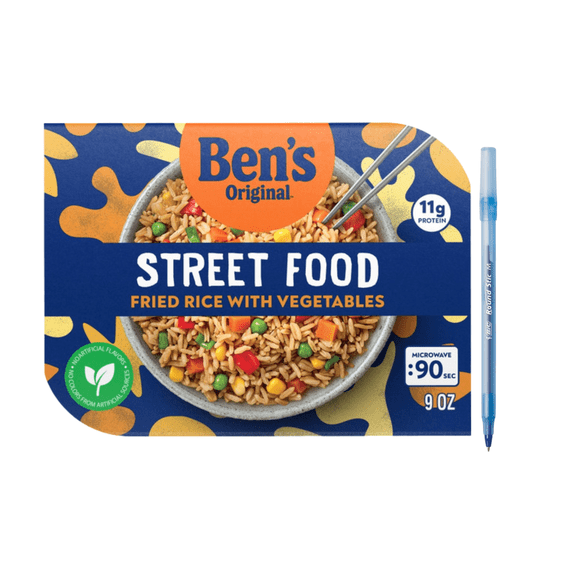 Street Food Fried Rice With Vegetables Prepared Entre Microwave In 90 Seconds 9 oz