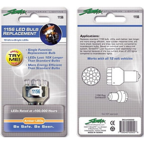 Street Fx Lighting 1045542 Street-fx 19 Led 1156 Amber Replacement