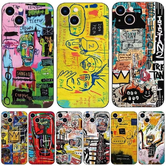 Street Graffiti Art Case for Phone 11 12 13 14 15 Pro Plus Promax, Crazy Neo-Expressionism Aesthetics TPU Silicone iPhone Cover-in ltalian-for 13promax