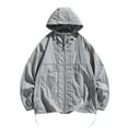 thumbnail image 1 of Street Hooded Jackets Men Spring Summer Windbreaker Loose Coats Thin Jacket Sun protection, 1 of 5