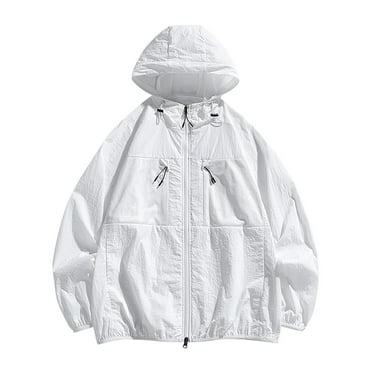 Street Hooded Jackets Men Spring Summer Windbreaker Loose Coats Thin Jacket Sun protection