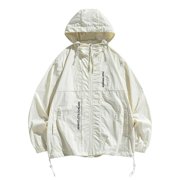 Street Hooded Jackets Men Spring Summer Windbreaker Loose Coats Thin Jacket Sun protection