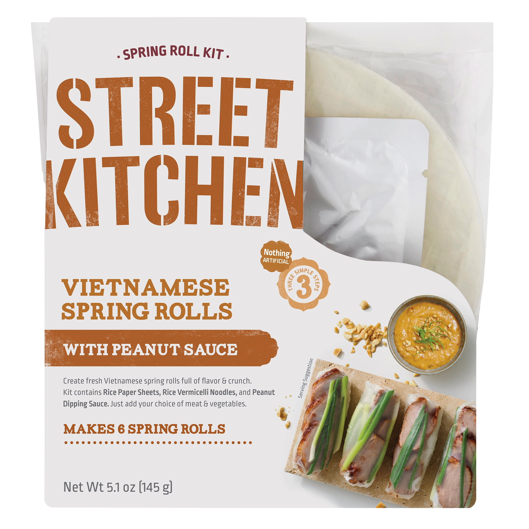 Street Kitchen Spring Roll Kit with Peanut Satay Sauce 5.1 oz, Create