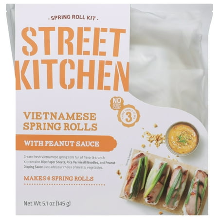 Street Kitchen Spring Roll Kit with Peanut Satay Sauce, 5.1 oz, Shelf Stable