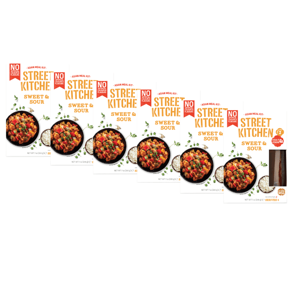 Street Kitchen Stir Fry Sauce - Coat and Cook Sweet & Sour Chicken Sauce - Easy Prepared Meals - 6 Pack