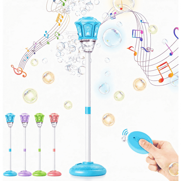 Bubble Machine, 2026 Upgrade Musical Garden Lamp Light Shape with LED for Party, Outdoor Adjustable Height Lawn Summer Toy for Kids, Ideal Gifts for Birthday, Christmas