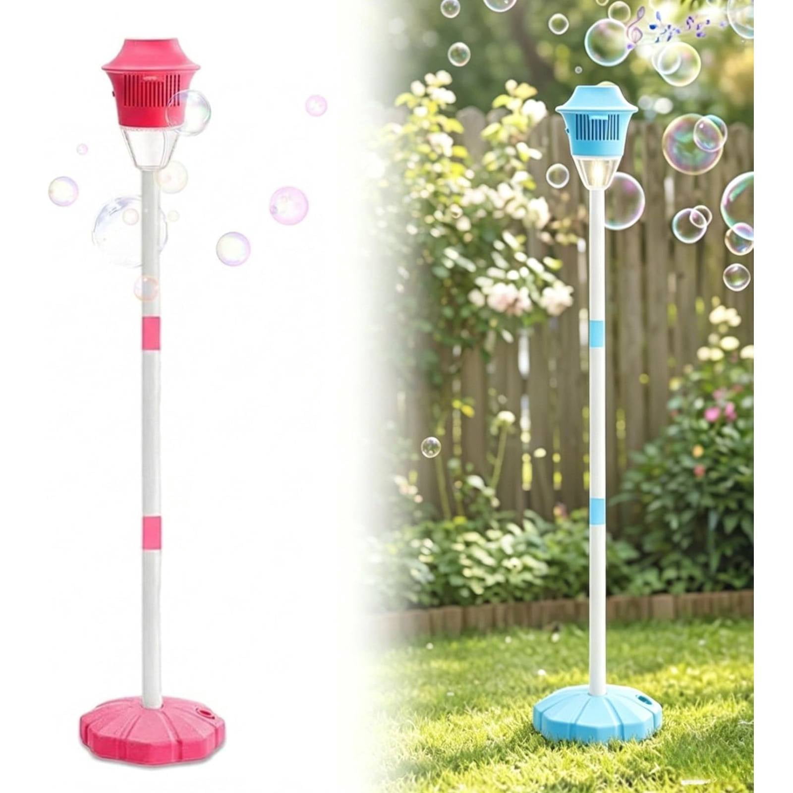 Street Lamp Bubble Tower with Lights, Rechargeable Standing Bubble Maker, Adjustable Height Street Light for Outdoor Garden, Patio, Wedding, Party and Event Decor(Red)