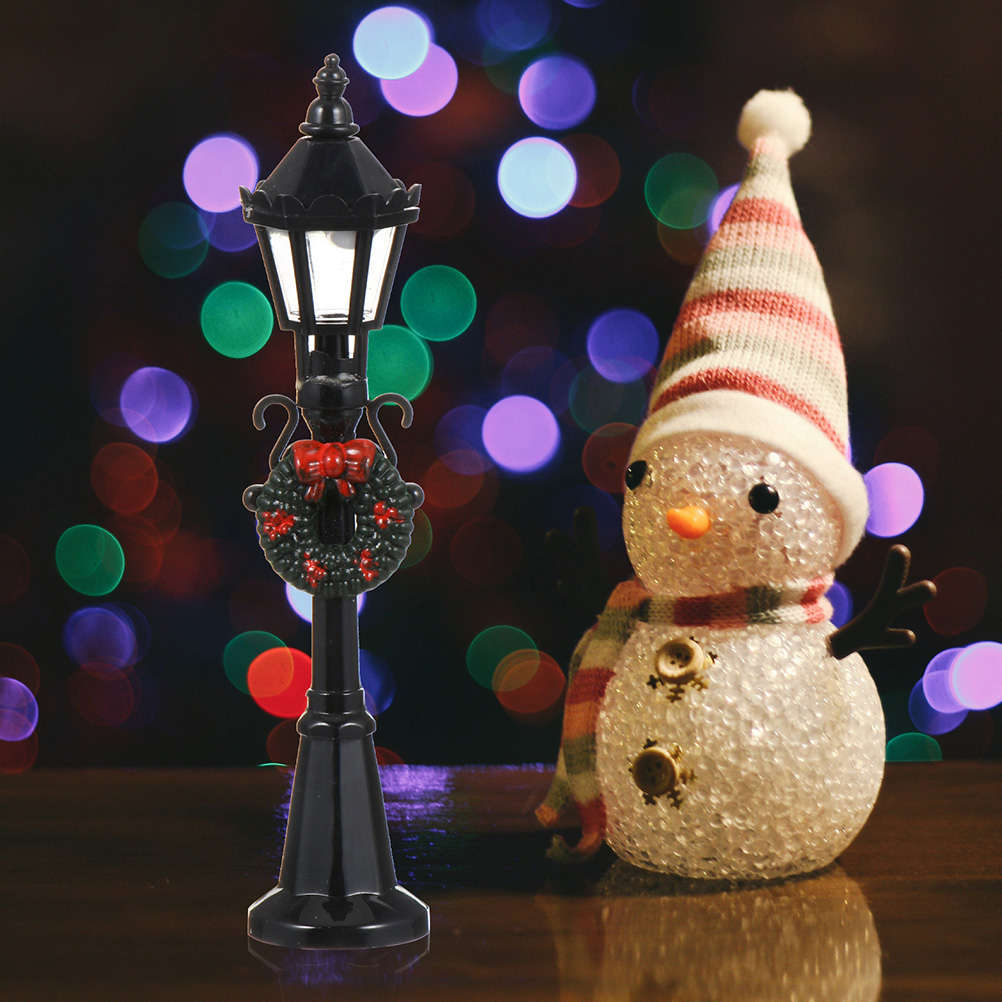 Street Lamp Christmas Lights Miniature Village Mini Model Postdecor