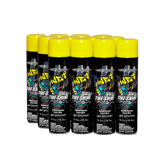 Street Legal Ultimate Wet Tire Shine Spray, High-Gloss Wet Look, Non-Splatter Silicone Formula, 14 oz (12-Pack)