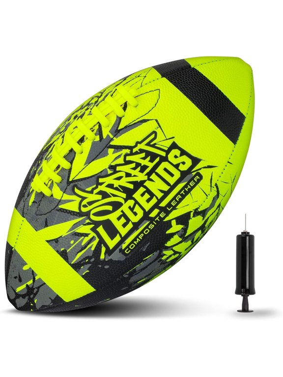 Youth Football for Kids, Graffiti Printed Composite Leather Size 8, Includes Pump