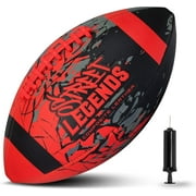 Street Legends Youth Football for Kids, Graffiti Printed Composite Leather Size 8, Includes Pump