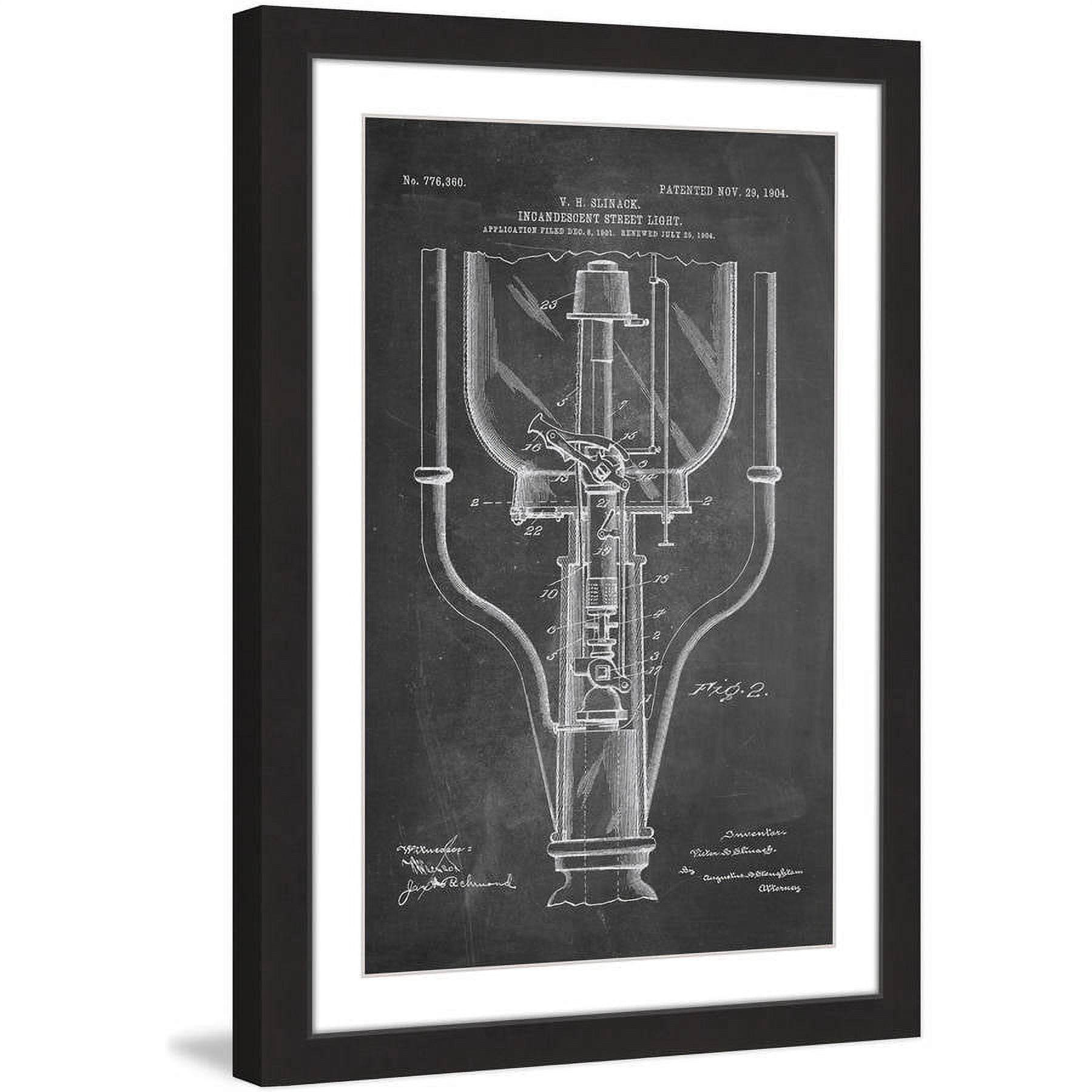 "Street Light 1904 Chalk" Framed Painting Print