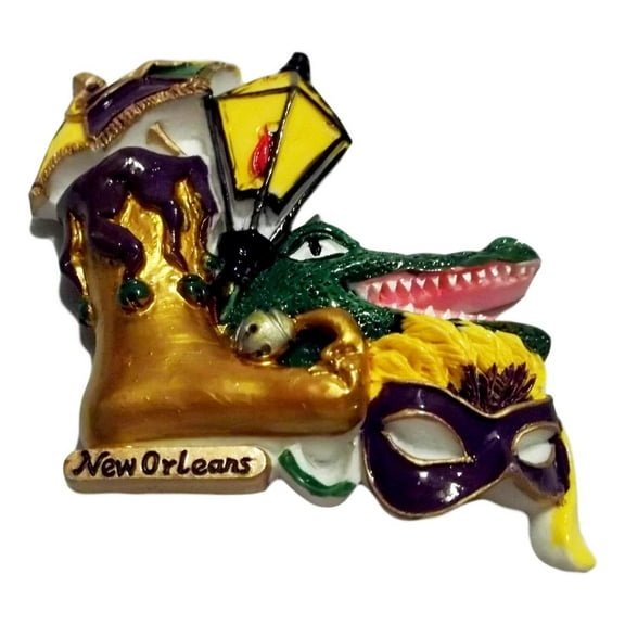 Street Light, Gator Mask Parasol New Orleans Magnet Party Favor