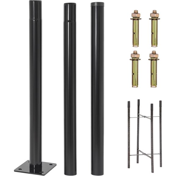 Street Light Pole 10ft Tall, Split Street Lamp Post Galvanized Metal Solar Street Lamp Posts for Outdoor Street Courtyard Parking Lot Lighting Fixtures with Mounting Base (10FT 76mm)