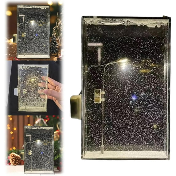 Street Light Snow Globe, Snow Lamp Night Light, Snowy Night Street Lamp DIY Materials Street Flowing Lamp, Handmade DIY Quicksand Snow Scene Night Light, for Decor Indoor (1Pcs)