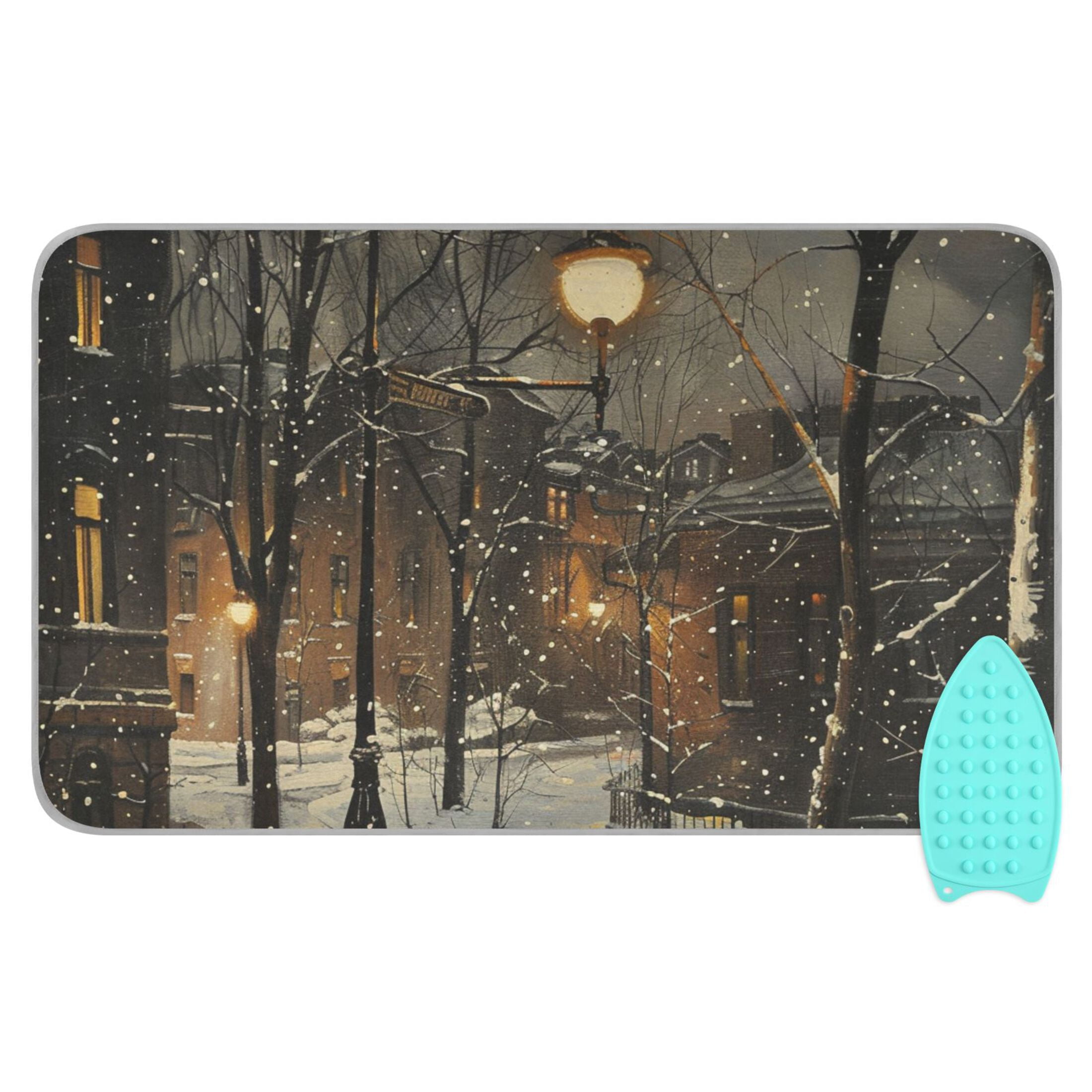 Street Light Trees Ironing Board Covers Heat Resistant Ironing Pad Mat Portable for Travel Washer Dryer Table