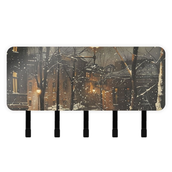 Street Light Trees Key Holder for Wall Mail Holder Organizer with 5 Key Hooks Wall Mount Key Rack with Shelf