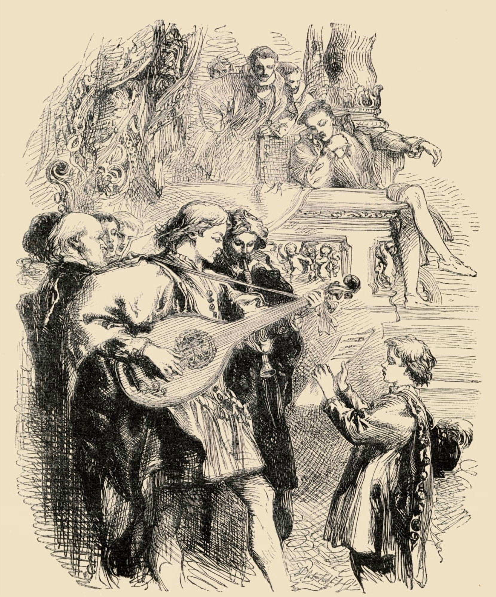 Street Musicians In The Sixteenth Century Canvas Art - Ken Welsh Design Pics (13 x 16)