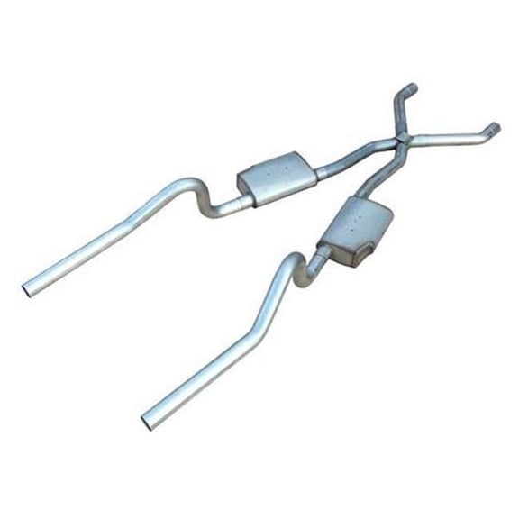 Street Pro X-Pipe Exhaust System Header Back 2.5 in. Dia. 2.5 in. Tips - Stainless