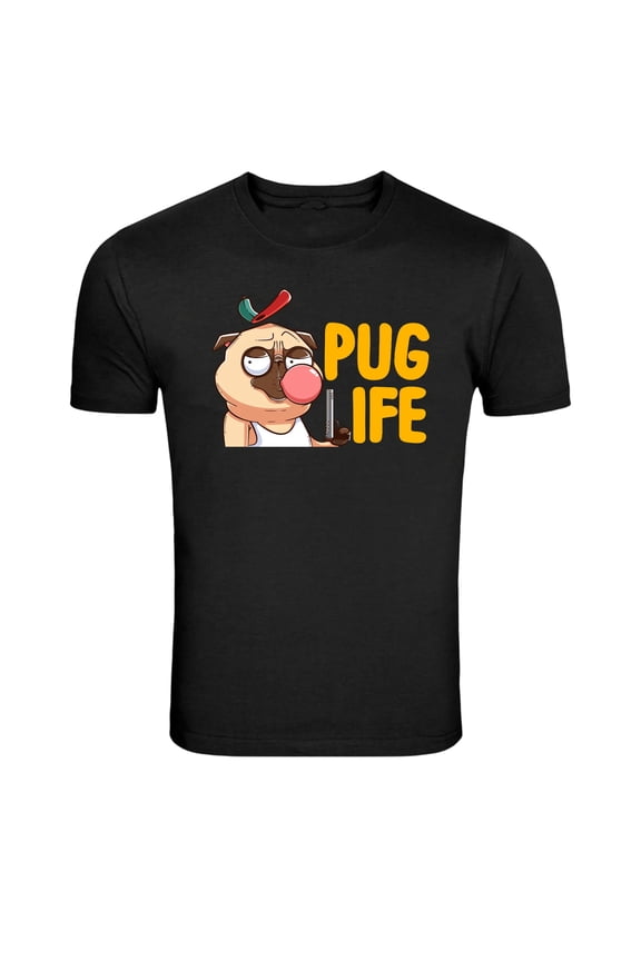 Street Pug Bubble Gum Attitude Graphic T-Shirt