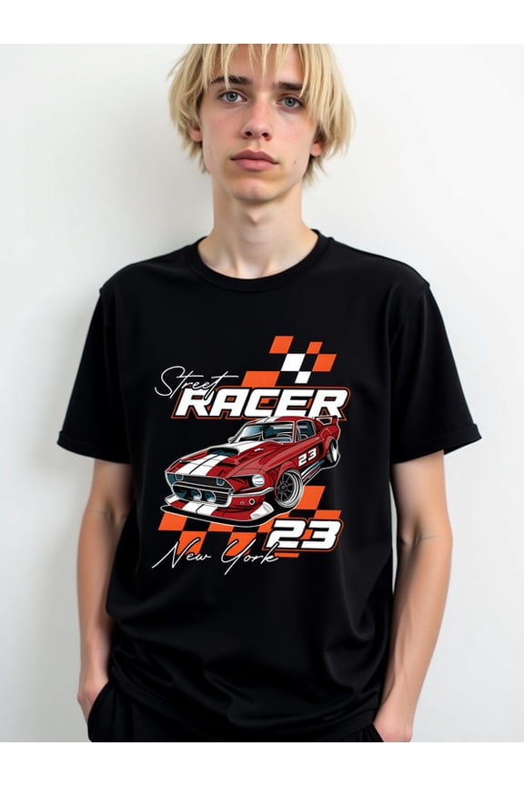 Street Racer 23 New York men t shirt black graphic tees graphic fun and playful, cool T-shirt, funny T-shirt Classic Unisex Shirt Crewneck tshirts