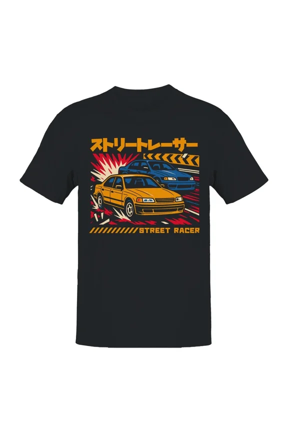 Street Racer Retro Graphic Automotive Speed Performance Car Top Unisex T-Shirt, up to size 5XL