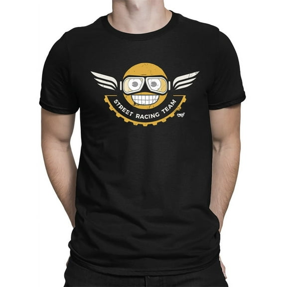 Street Racing Team - Retro Moto Racer Emoji Men's T-shirt