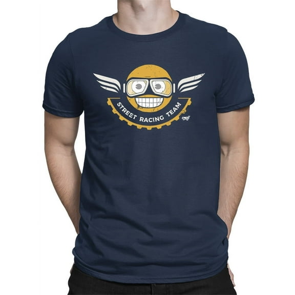 Street Racing Team - Retro Moto Racer Emoji Men's T-shirt