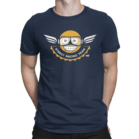 Street Racing Team - Retro Moto Racer Emoji Men's T-shirt