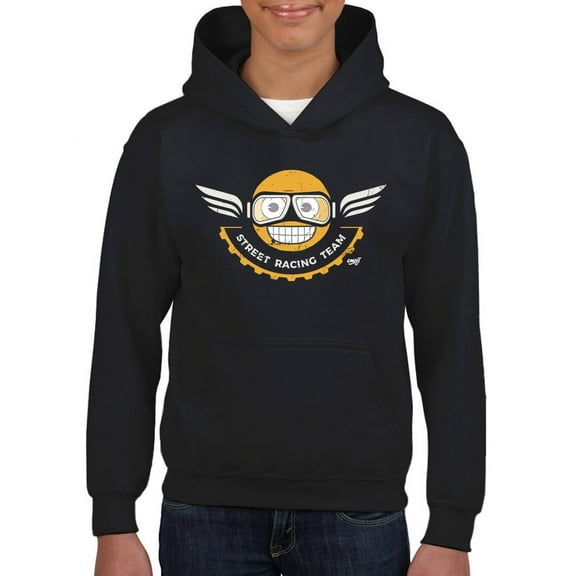 Street Racing Team - Retro Moto Racer Emoji Youth's Hoodie