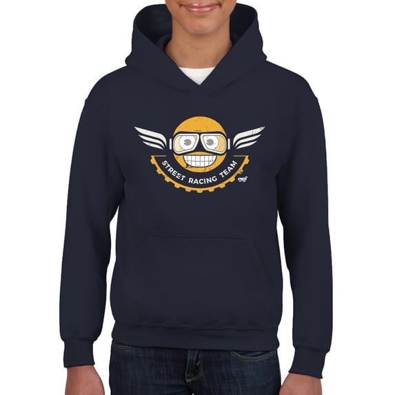 Street Racing Team - Retro Moto Racer Emoji Youth's Hoodie