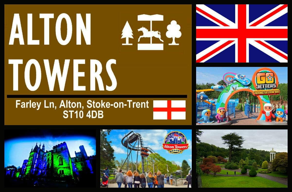 Street Road Signs (Alton Towers) Metal Sign 8x12 inches - Walmart.com