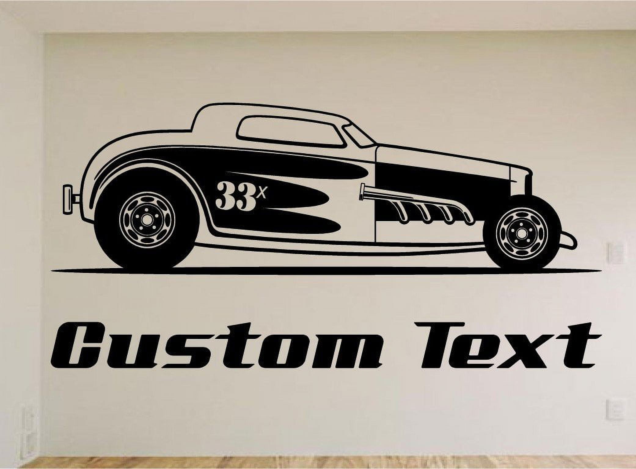 Street Rod Car Wall Decal Auto Wall Mural Vinyl Stickers Boys