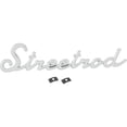 thumbnail image 1 of Speedway Motors Street Rod Script Emblem Triple Chrome Plated Universal Fit Badge with Mounting Clips 7 Inch Length 1-5/8 Inch Height Stud Mount Classic Hot Rod Custom Exterior, 1 of 5