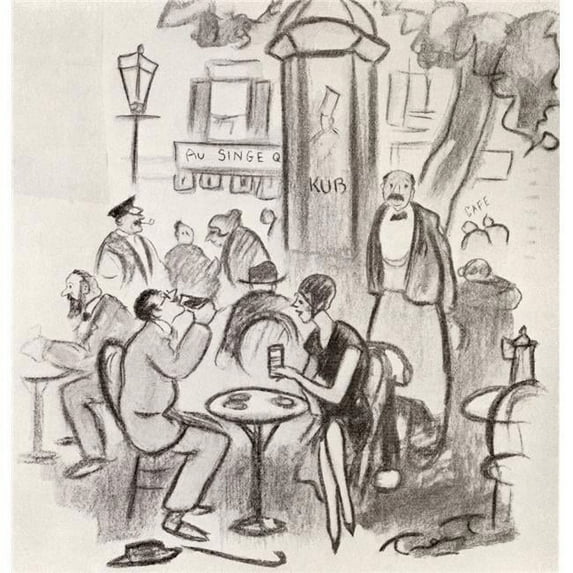 Street Scene After The Drawing By Trent From The Book Back To Montparnasse By Sisley Huddleston Published 1931