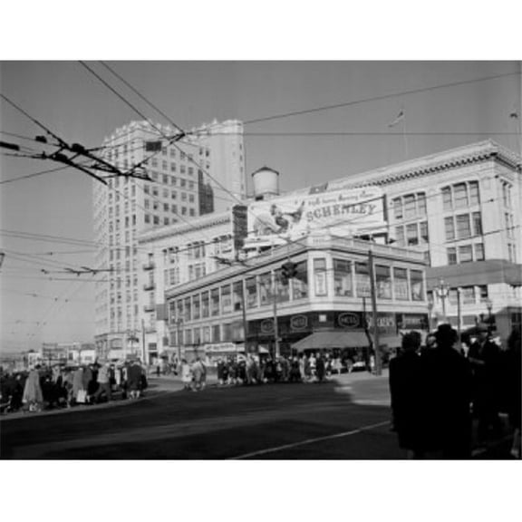 Street Scene in City Poster Print - 18 x 24 in.