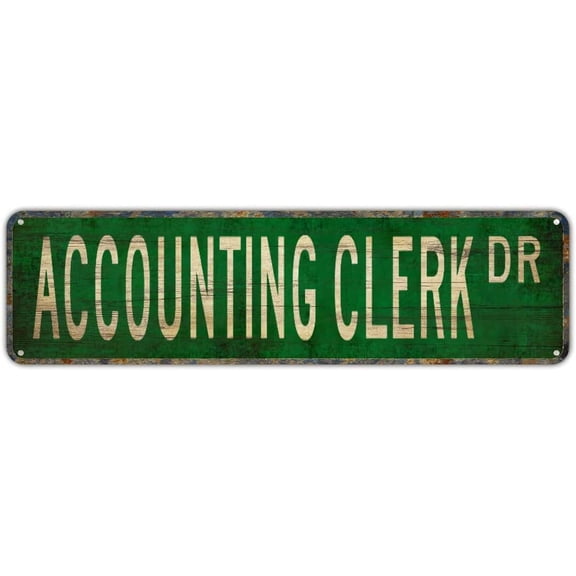 Street Sign Accounting Clerk Gift Accounting Clerk Decor Accounting Metal Street Sign 16 x 4 in Home Cave Garage bar Wall Decoration Metal Aluminum Sign