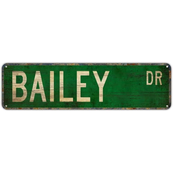Street Sign Bailey Bailey Sign Bailey Lover Bailey Gift Child Gift Street Sign Aluminum Metal Plaque Rustic Tin Sign Retro Wall Decor 16x4inch
